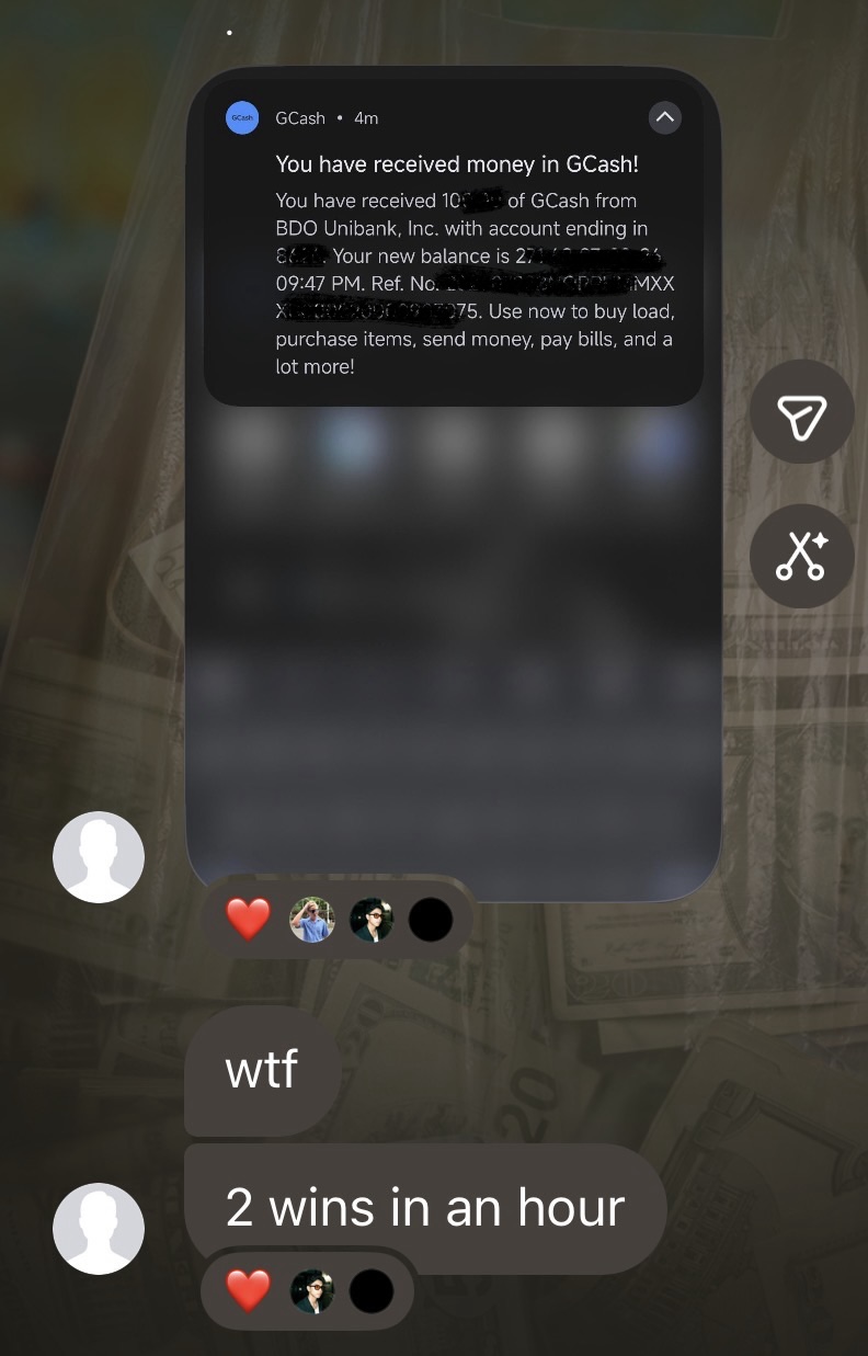 Student group chat — two GCash sales within an hour